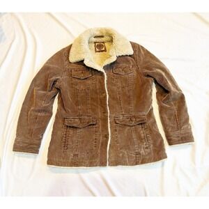 Giacca Corduroy Women's  Coat/Jacket  Large Brown Retro Boho